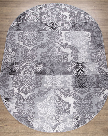 Ковер российский 15752-10764 Лайла де Люкс (Полипропилен, серый) овальный