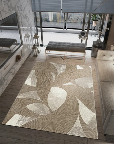 Ковер турецкий 0342A Planeta		 (Полиэстер, бежевый)