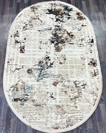 Ковер турецкий L145A FESTIVAL (Полиэстер, бежевый) овальный