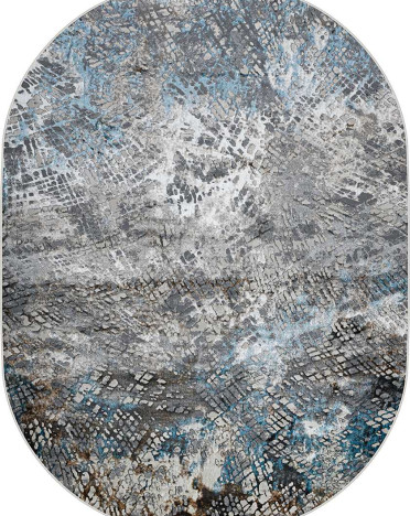 Ковер турецкий овальный 37883A Roma (полиэстер хит сет, синий, серый)