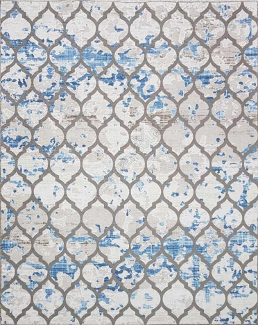 Ковер турецкий MK061R5 Qum (Полиэстер хит-сет, серый, голубой)