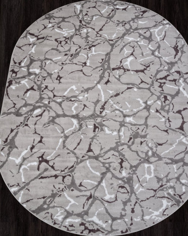 Ковер российский F389 SILVER (Полипропилен, серый) овальный