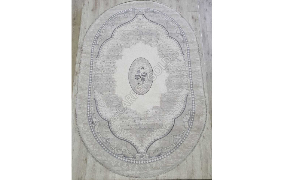 Турецкий ковер Amatis Lux 36548A OVAL GREY / GREY