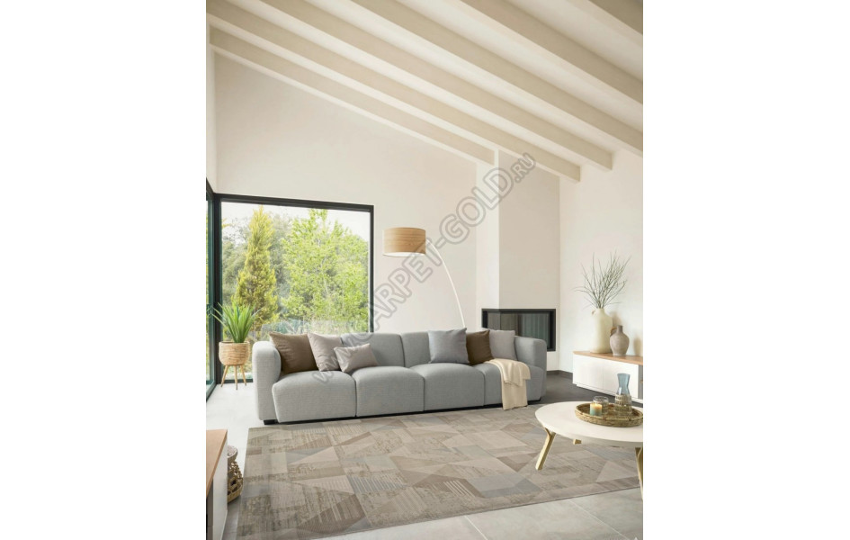 Ковер F416AD - BEIGE / L.BROWN - Прямоугольник - коллекция AFINA